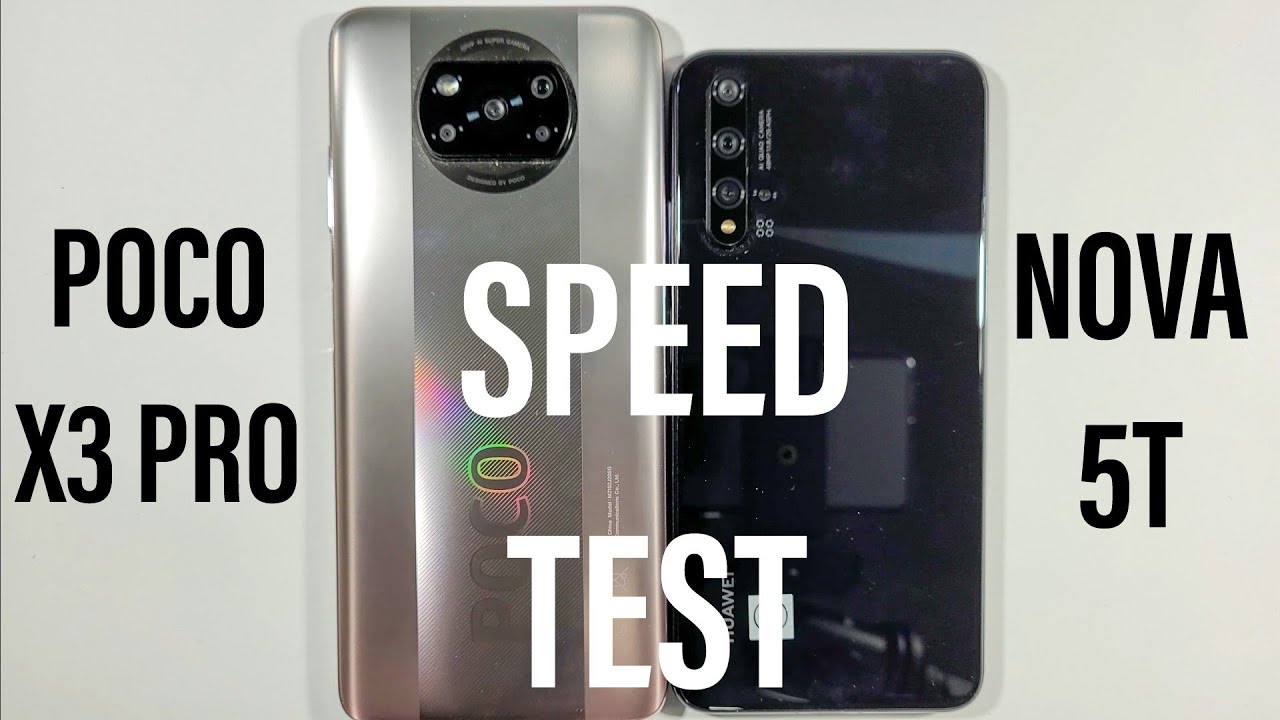 Xiaomi Poco X3 Pro vs Huawei Nova 5T Speed Test