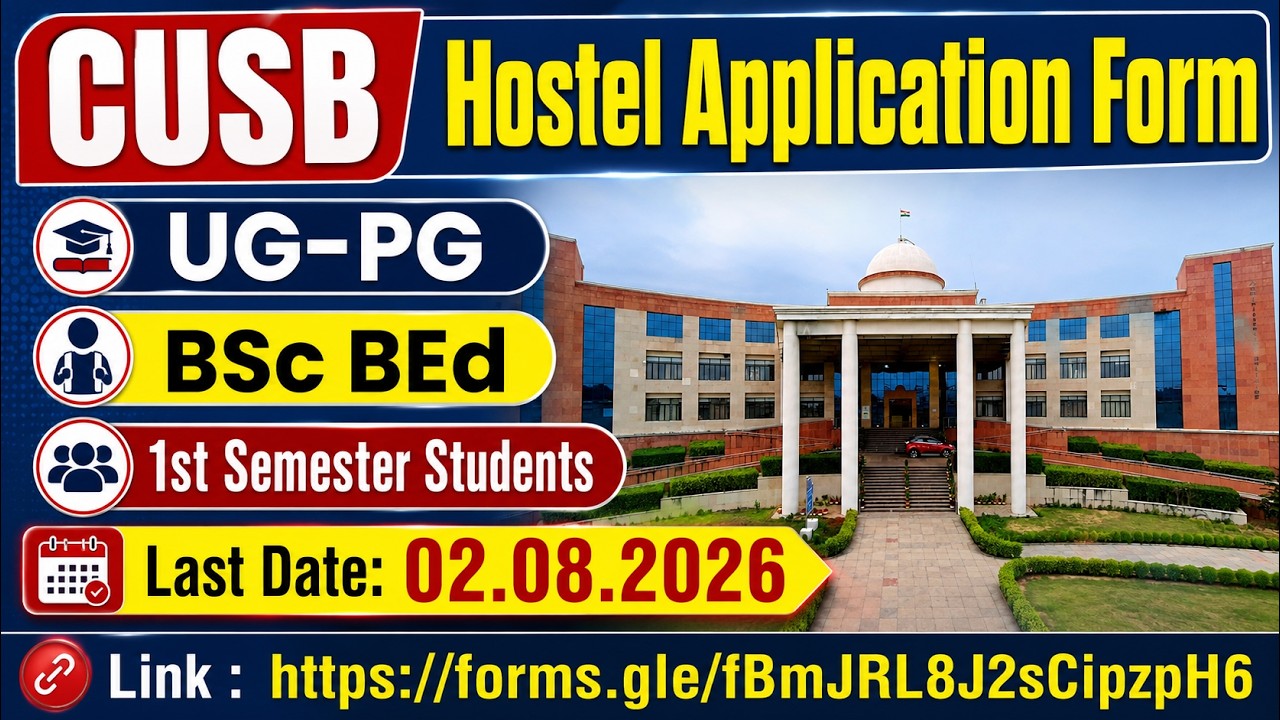 Hostel Application Form for UG BA BEd BSc BEd 1st Semester Students