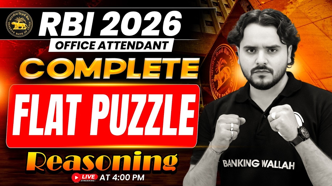 RBI Office Attendant 2026 | Flat Based Puzzle | RBI Office Attendant Reasoning | by Vidhu Sir