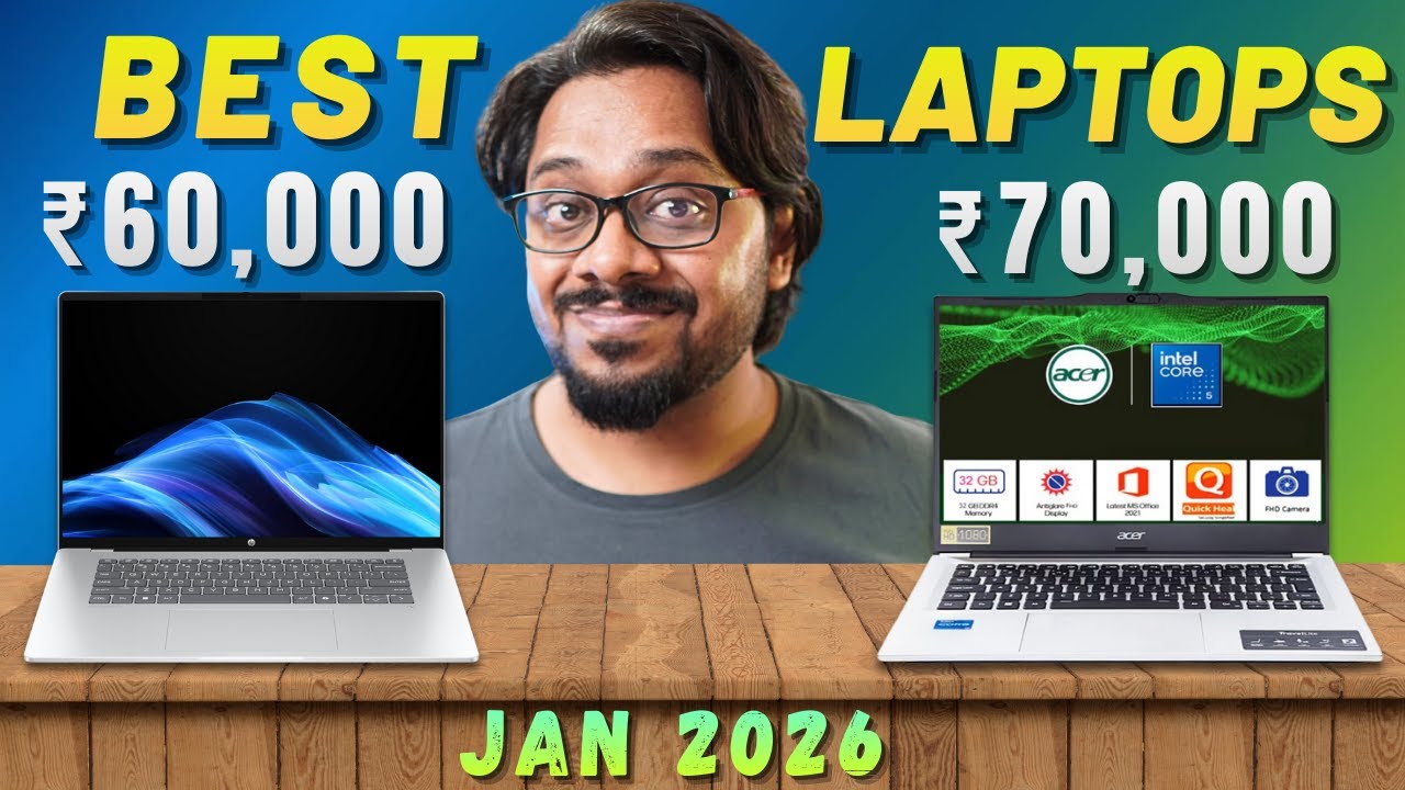 Jan 2026 के Best Laptops Under 60000 & 70000 ⚡ Coding और Design के लिए Perfect!