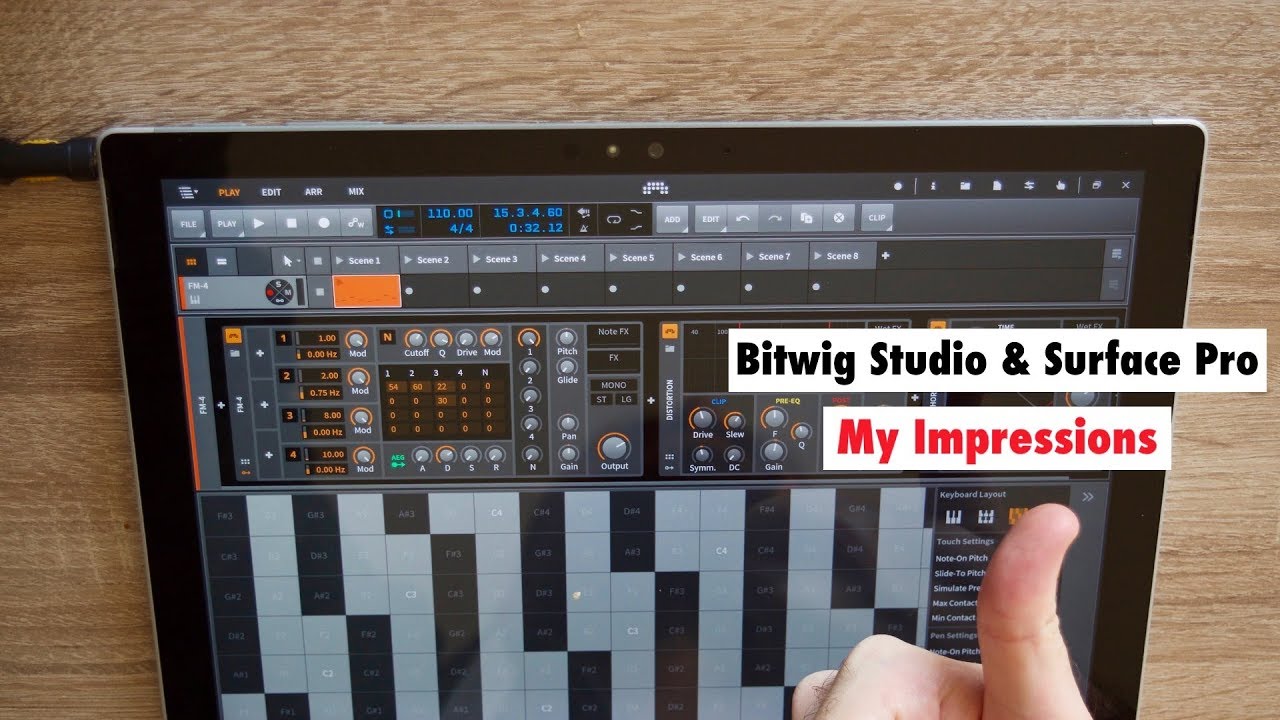 Bitwig Studio 2 Workflow & Microsoft Surface Pro 4 - Best Windows Touch Experience?