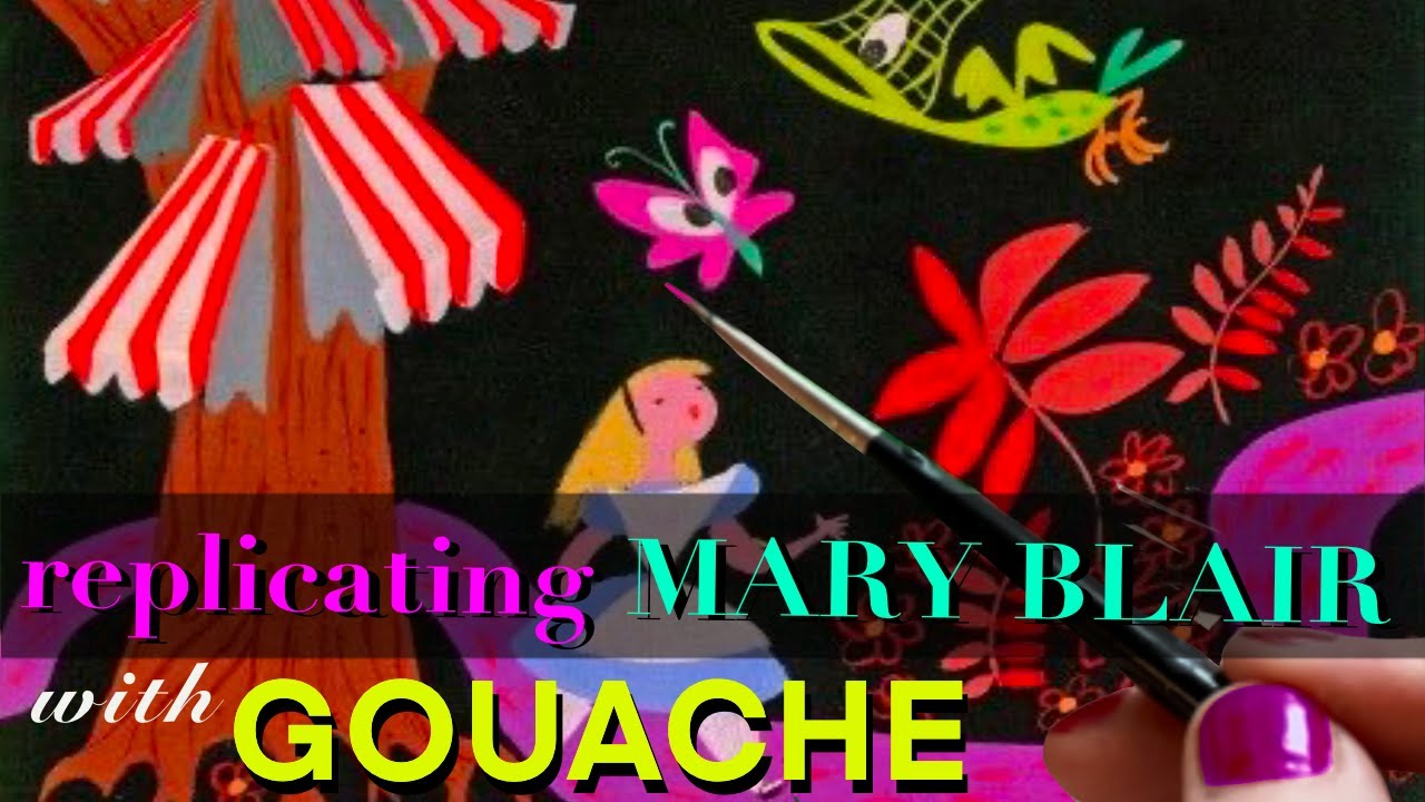Beginner's Guide to #Gouache on Black Paper: Replicate Mary Blair's Alice in Wonderland Concept Art