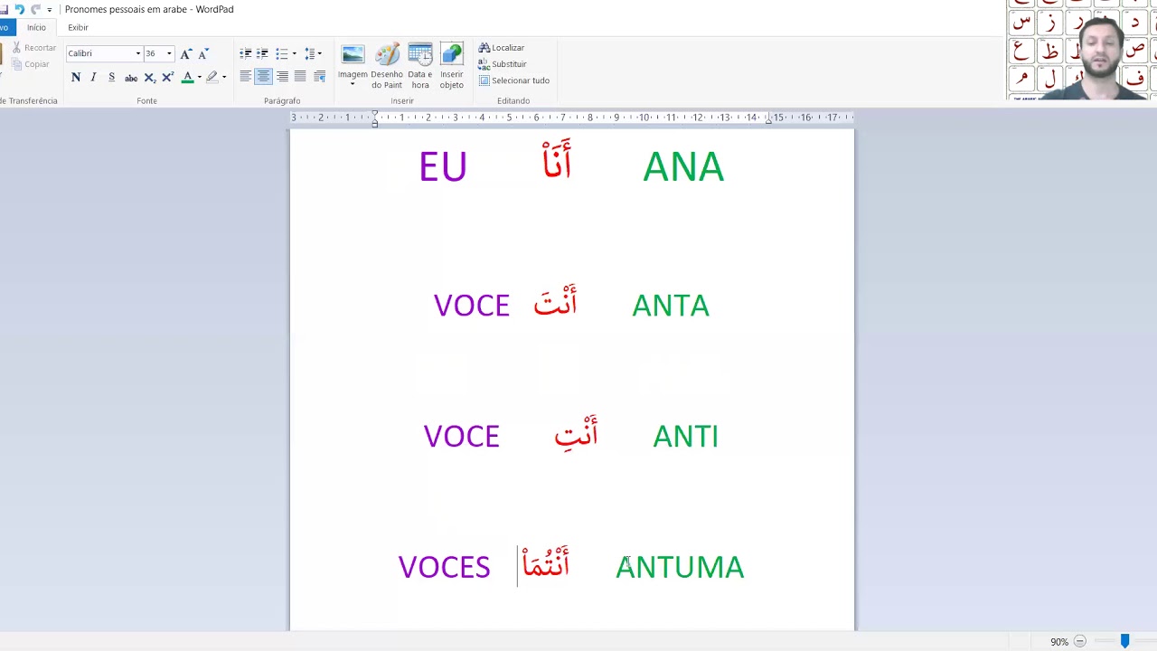 Pronomes pessoais em Arabe 1