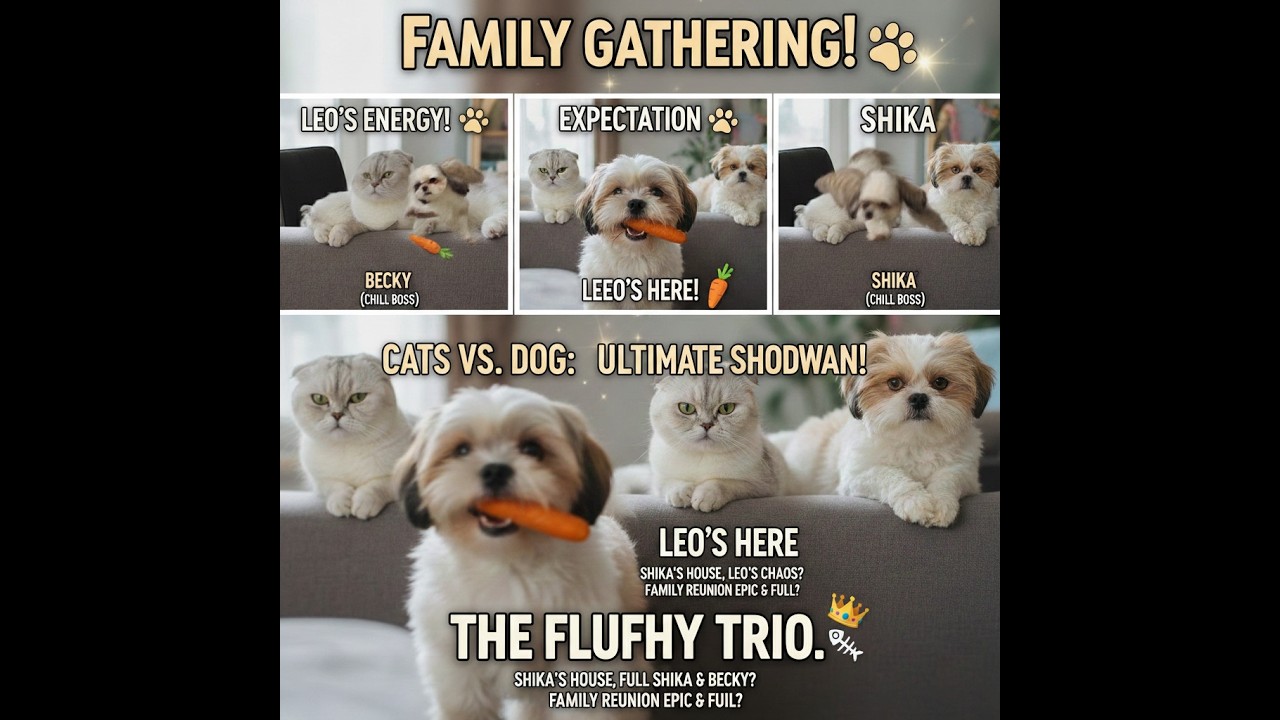 Shih Tzu vs. Cats: Shika’s Hilarious Day with the Furry Relatives! 🐶🐱