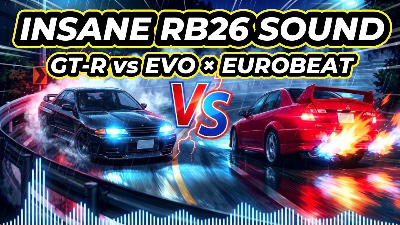 【脳汁全開】峠バトル専用ユーロビートMIX - GT-R vs ランエボ [High Speed Eurobeat]