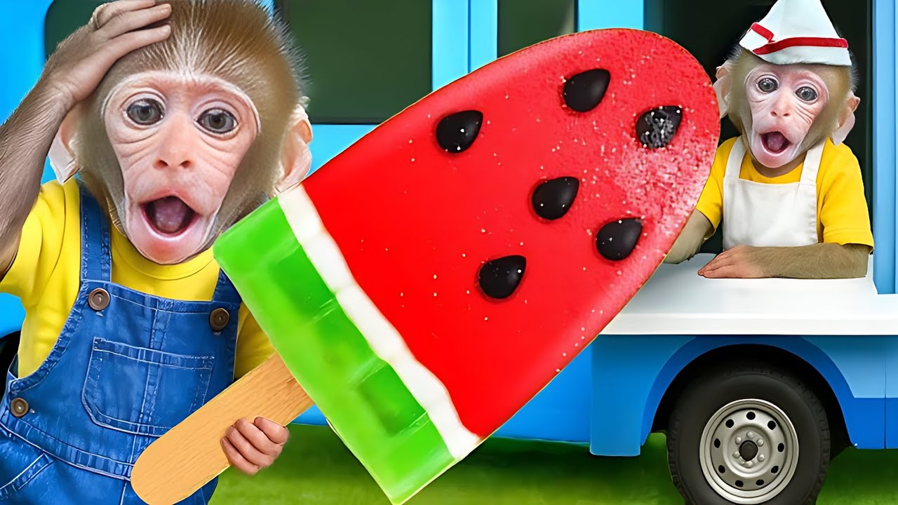 Funny Monkey Baby Bon Bon and Colorful Watermelon Ice Cream|  Kids Songs |Bobby Kids Songs #animals