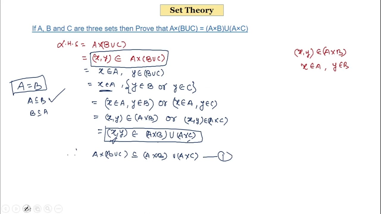 If A, B and C are three sets then Prove that Ax(BUC) = (AxB)U(AxC) II SBTE PYQ Solution