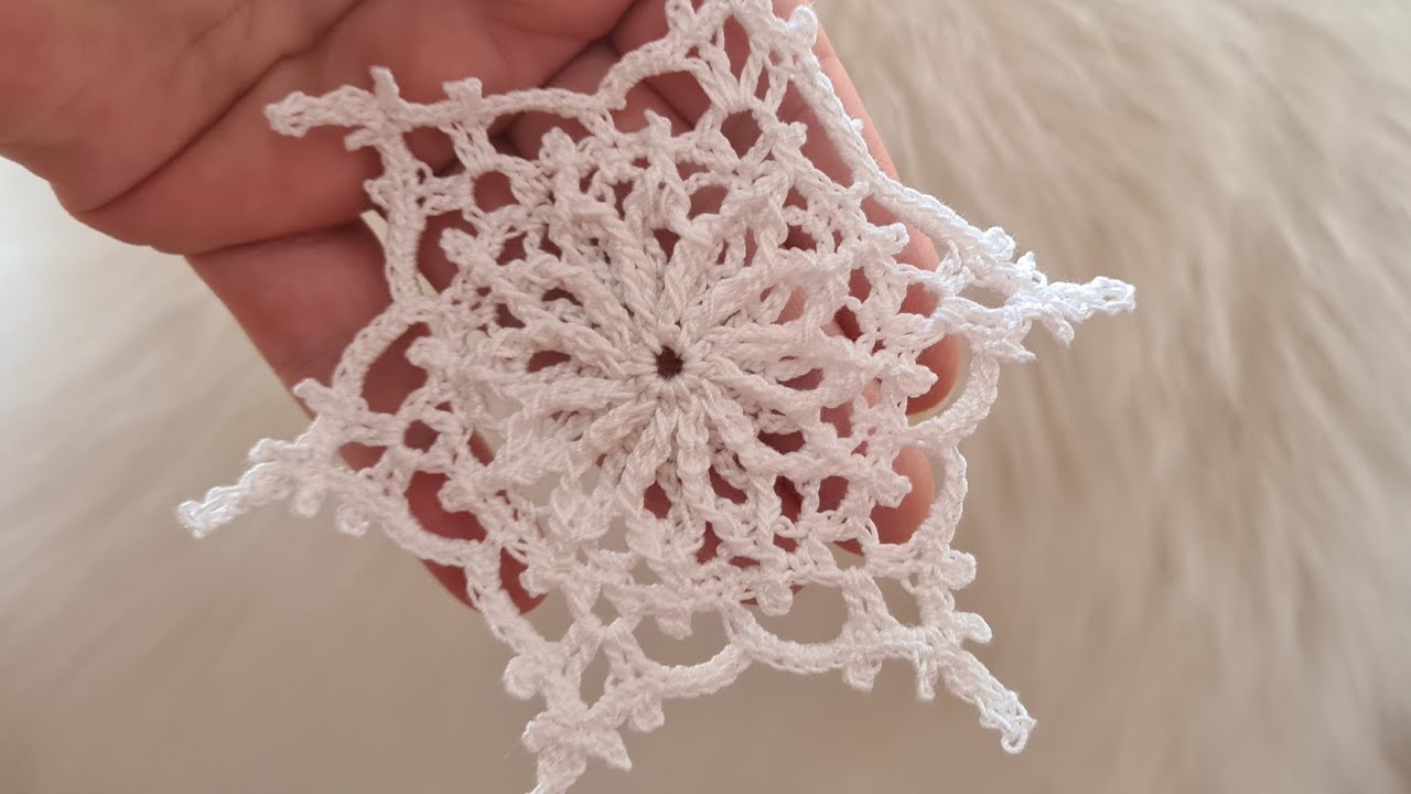 Szydełkowa gwiazdka 3d wzór nr 2 crochet snowflake 3d patern 2