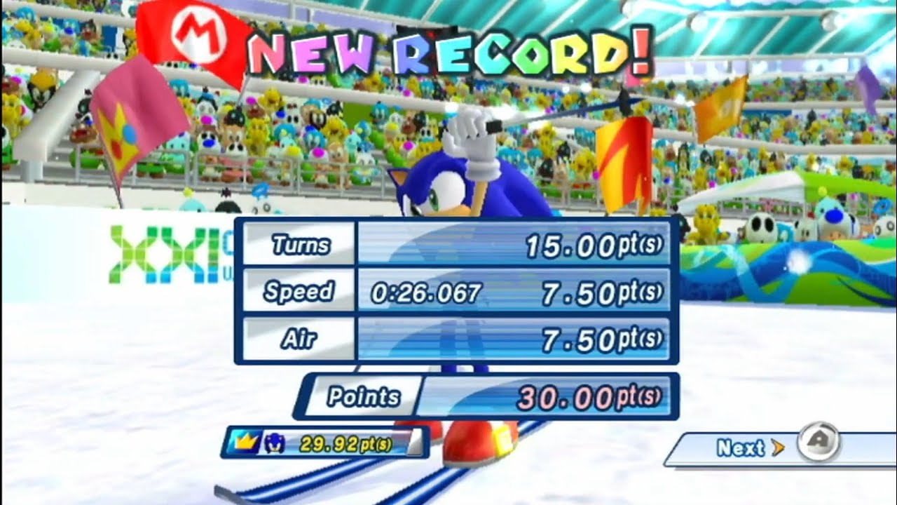 30.00pts (PB) Freestyle Skiing Moguls - Mario & Sonic at the Olympic Winter Games Vancouver 2010