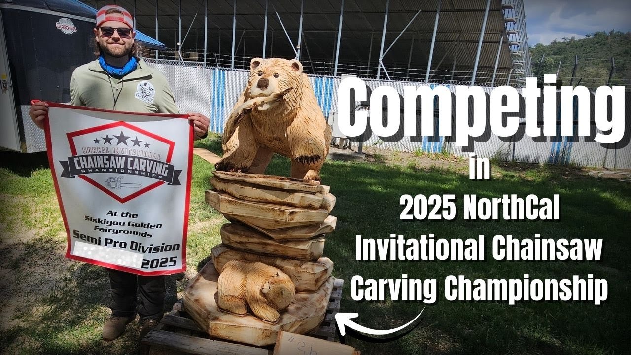 Competing at the 2025 NorthCal Invitational Chainsaw Carving Championship #ChainsawCarving #woodart