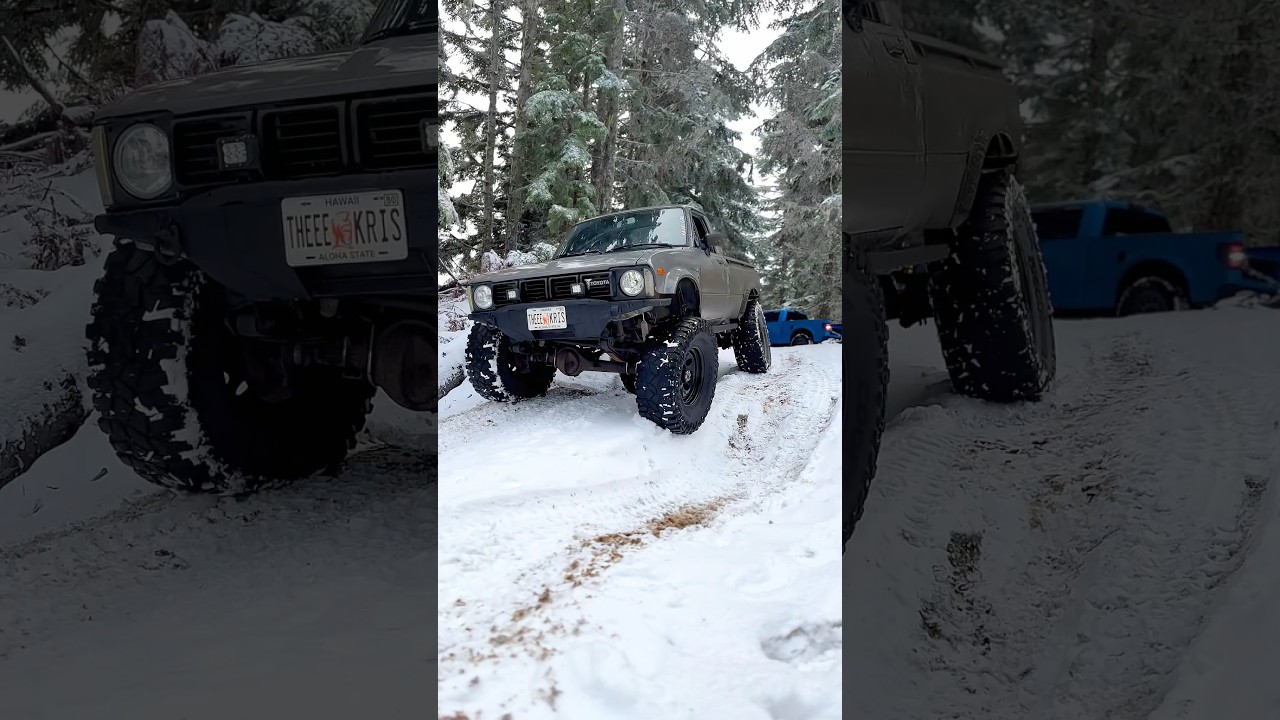 Sliding into the New Year #toyota #toyotahilux #snow #1stgen #pickup #1980 #vintagetruck