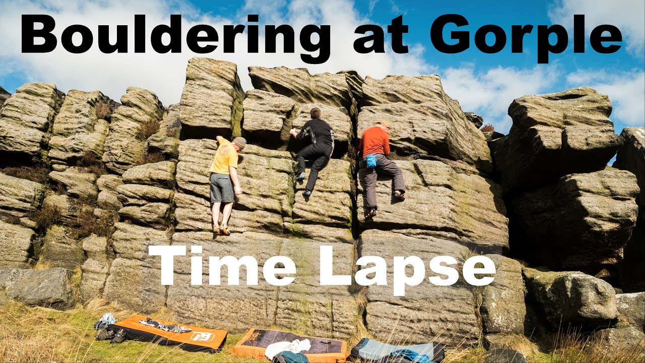 Bouldering  Climbing at Gorple in Yorkshire - Time Lapse