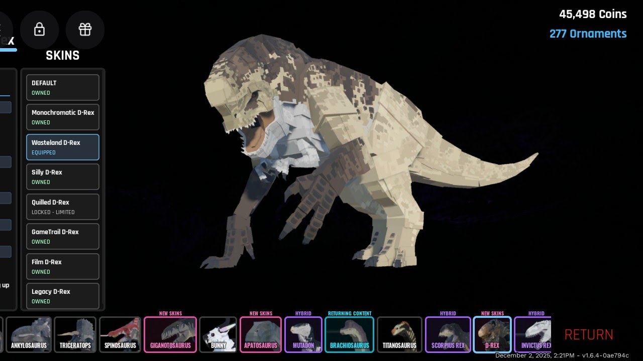 NOVA SKIN PARA O T-REX NO JURASSIC BLOCK!!!