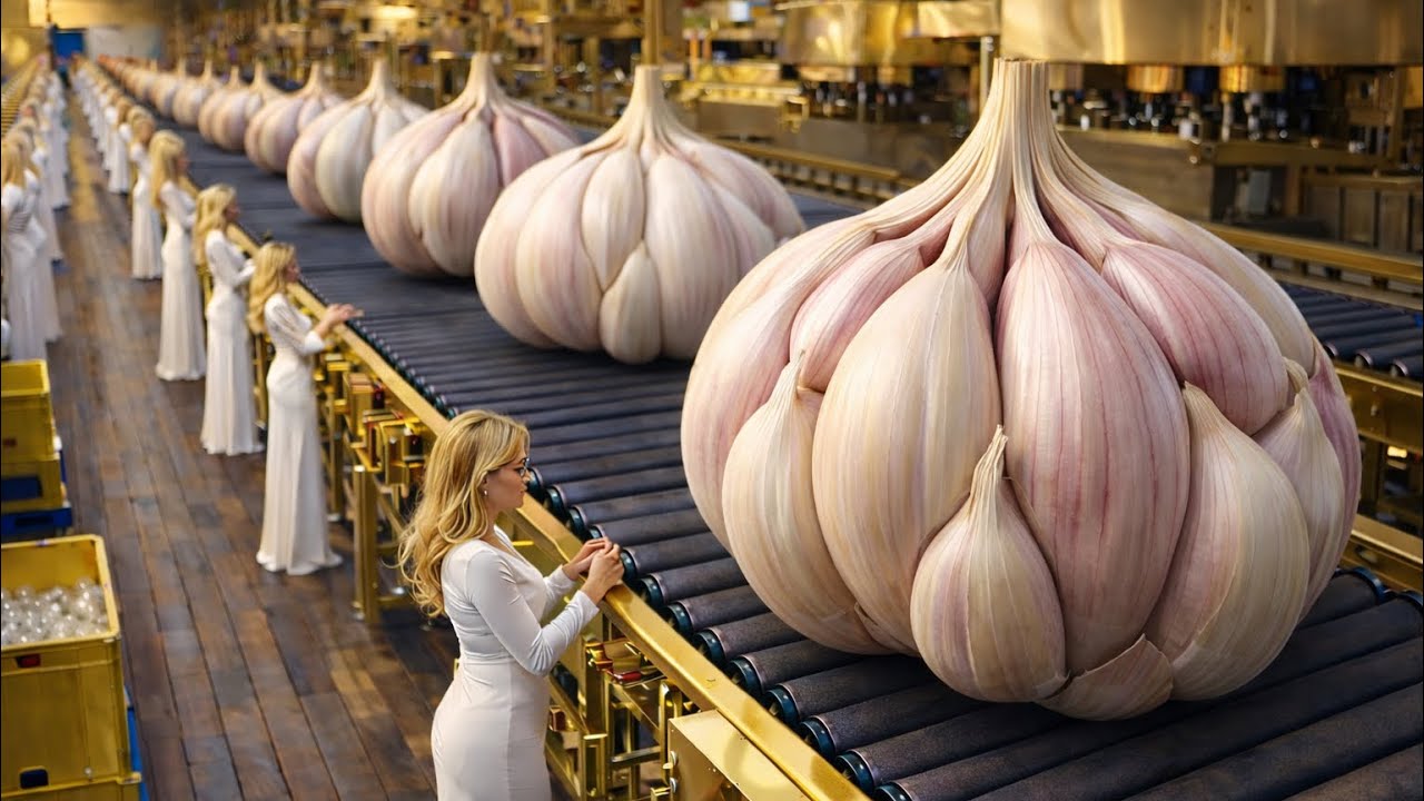 Inside an Ultra-Modern Garlic Factory | Industrial Food Production at Scale