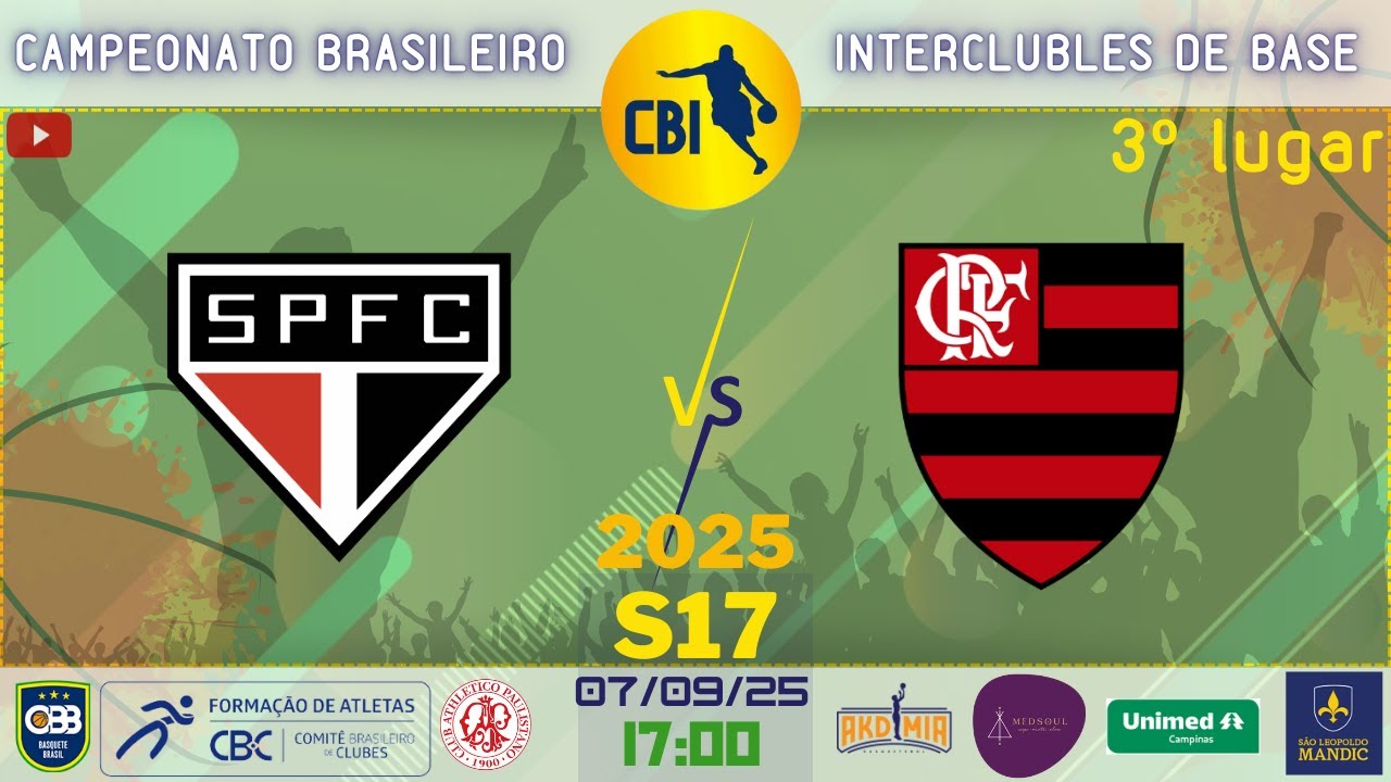 São Paulo (SP) X Flamengo (RJ) - CBI U17 2025 - Bronze - Basquete Masculino