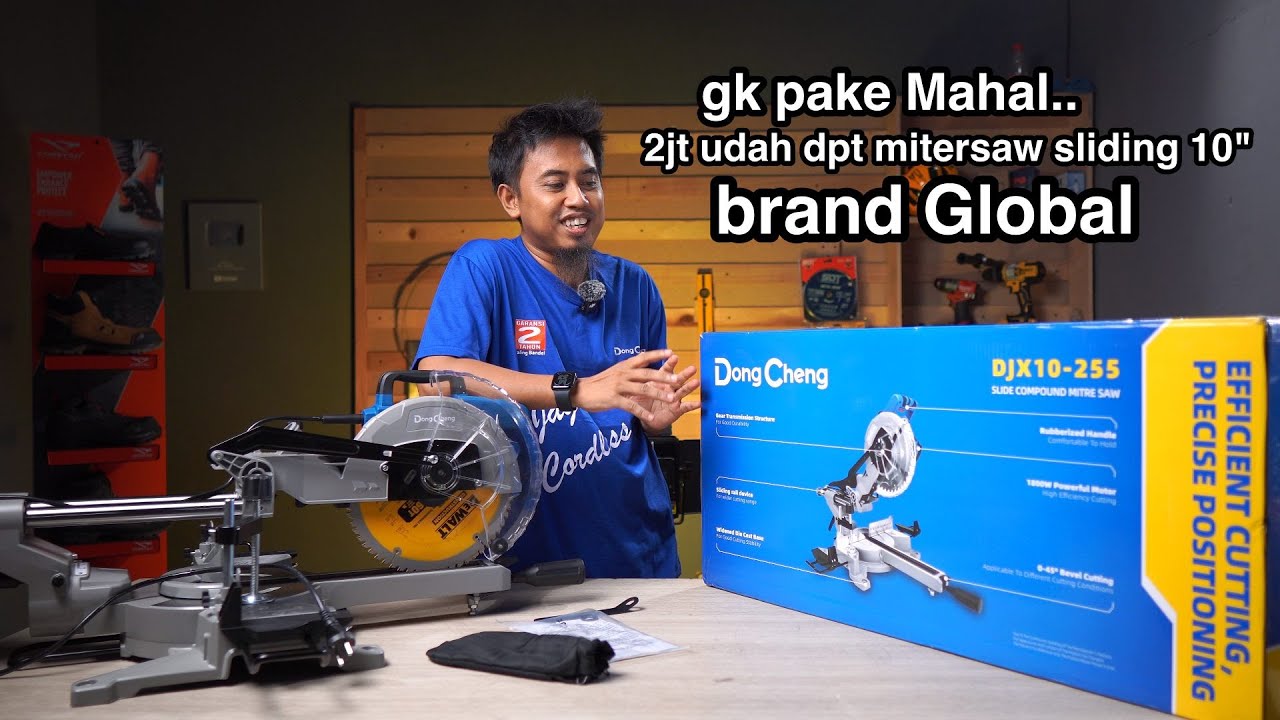 Sliding mitersaw brand global termurah👍 - DONGCHENG DJX10-255 SLIDE COMPOUND MITRE SAW 10