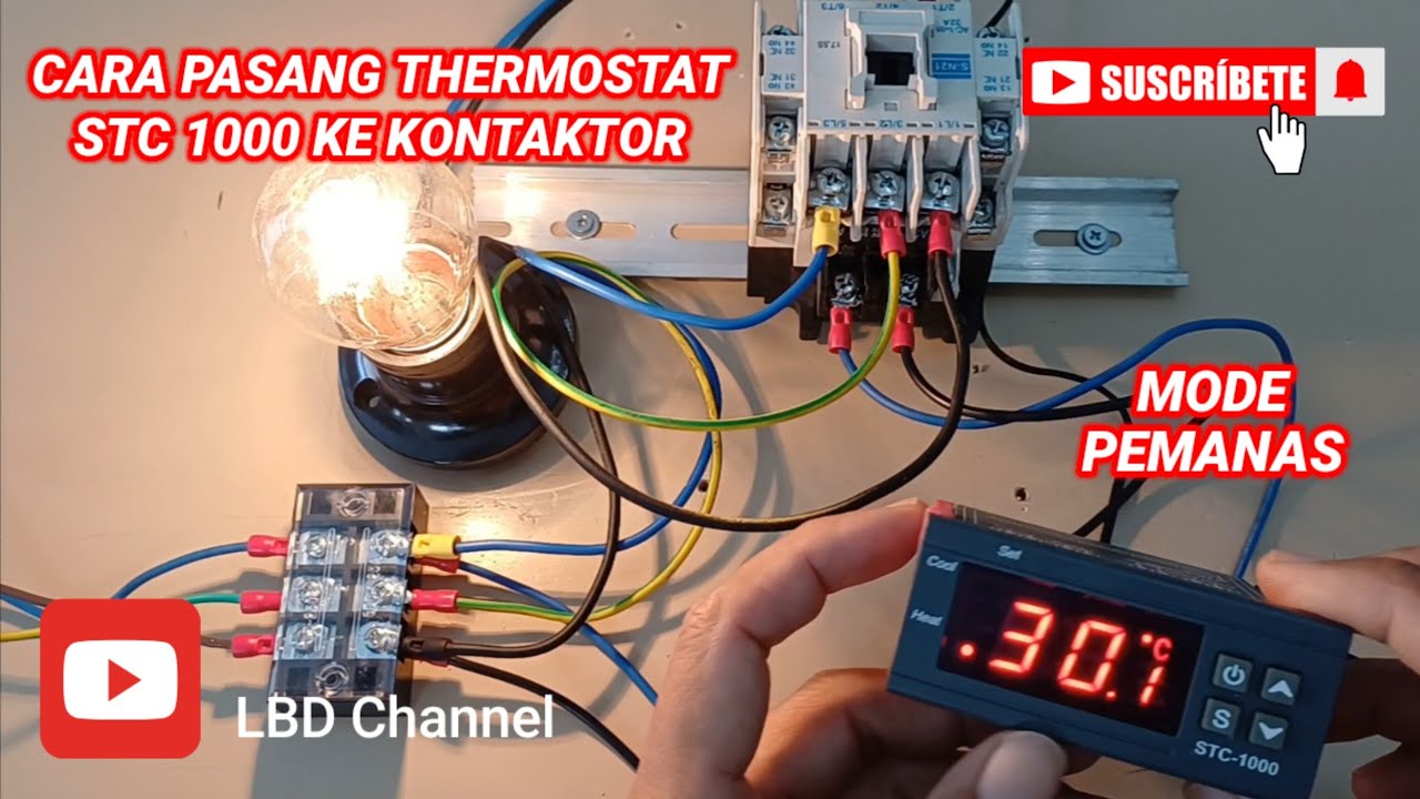 Cara Pasang Thermostat STC 1000 Ke Kontaktor Untuk Mode Pemanas