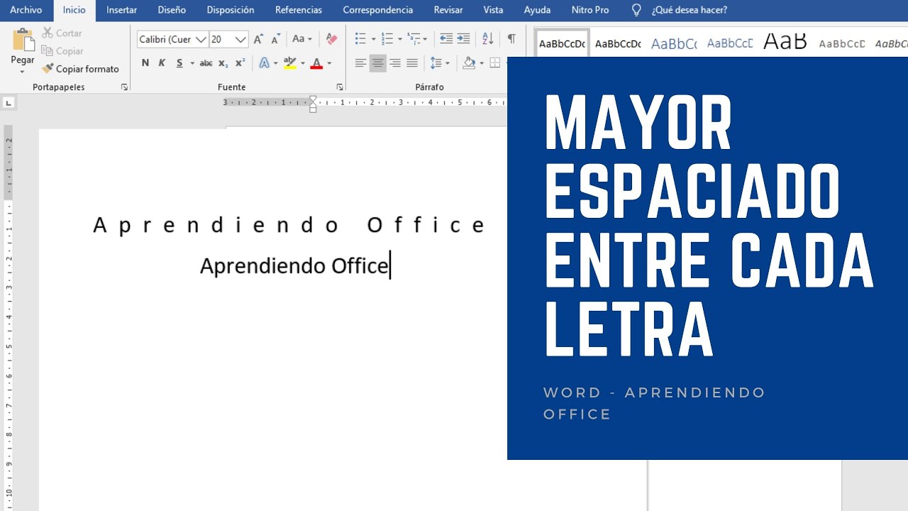 🖖 Aumenta el Espacio Entre Cada Letra en Word | Aprendiendo Office - Word