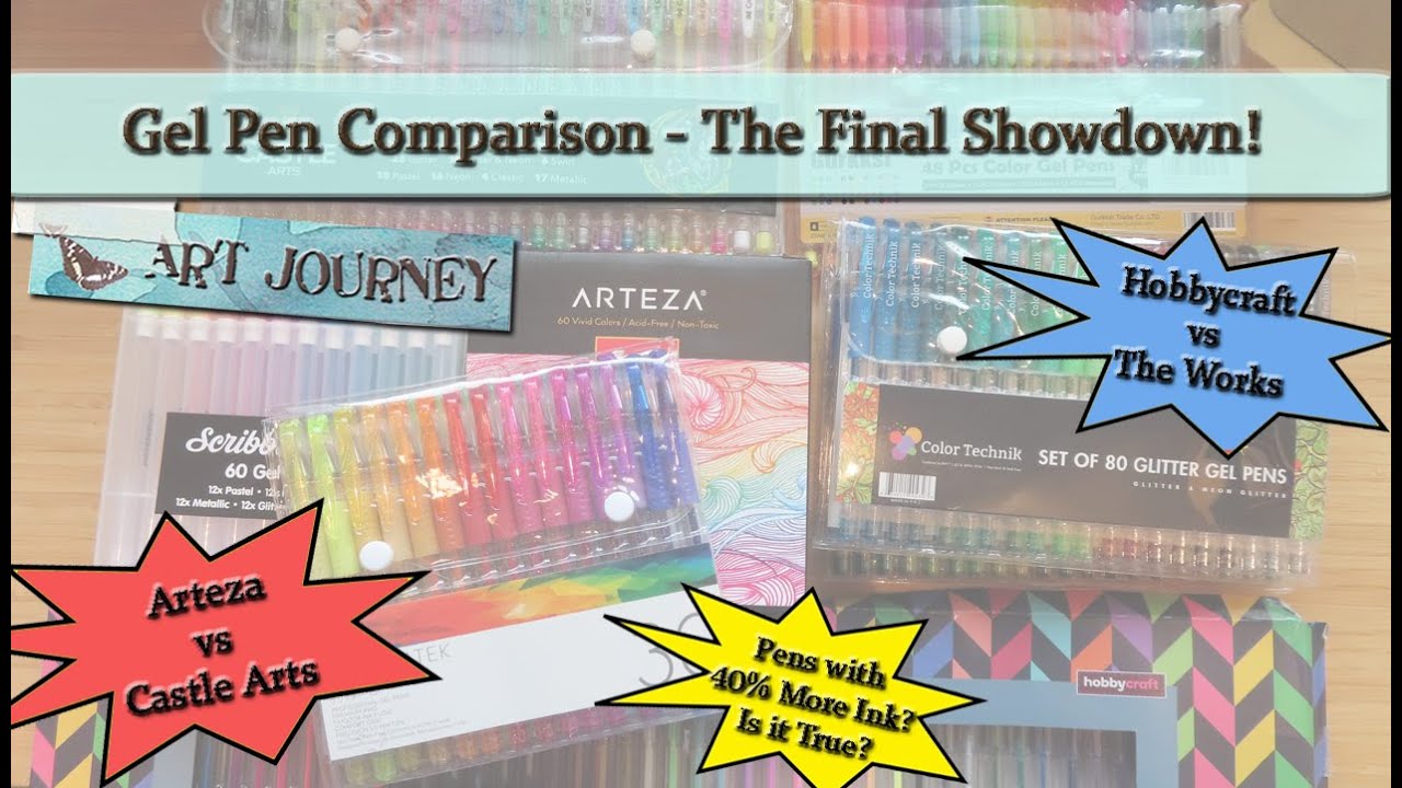 Gel Pen Comparison Series - Final Showdown | Arteza vs Castle Arts vs Chromatek vs Color Technik