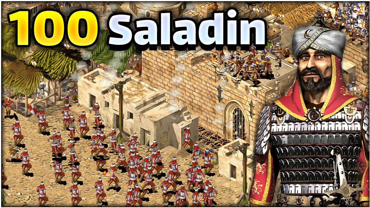 Wolf Castle vs 100 Saladin😱Stronghold Crusader