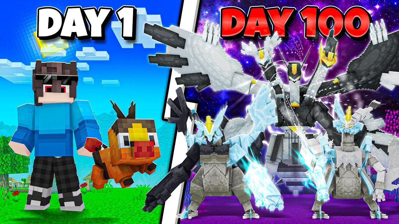 Tóm tắt 100 Ngày Minecraft Cobblemon 1.7 Sinh Tồn Siêu Khó Tôi Bắt ORIGIN DRAGON !!