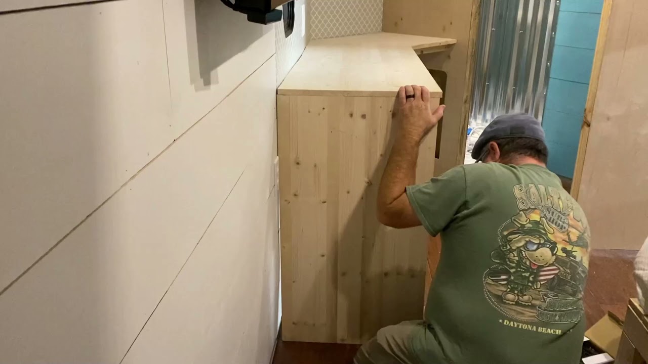CARGO TRAILER CONVERSION PART 17 COUNTER TOPS