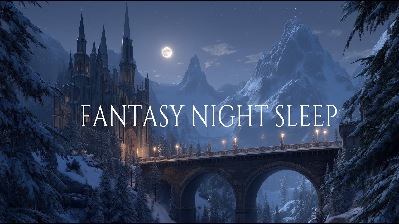 Fantasy Ambient Music – Moonlit Castle Bridge for Deep Sleep
