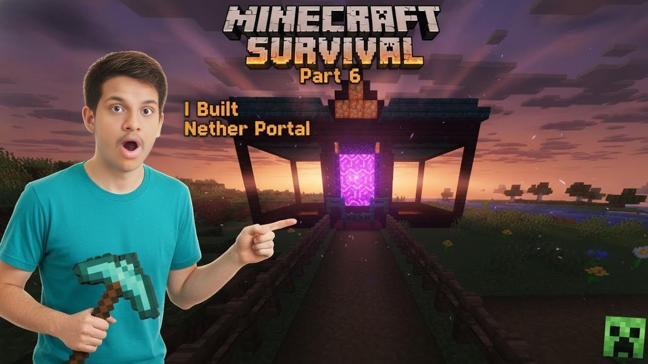 Minecraft Survival Series Part 6 🔥 | Nether Portal Ka Final Look | Hindi Gameplay | Mamdani Gamer