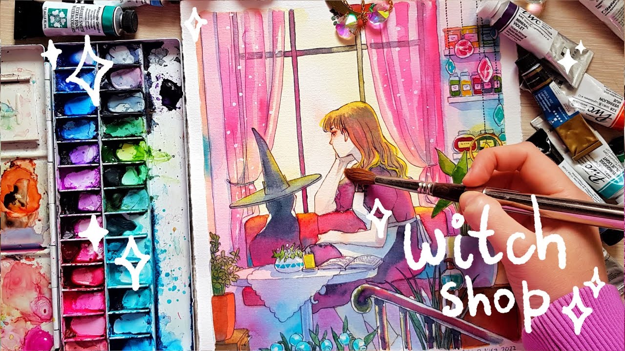 Relaxing watercolor painting process - missing you