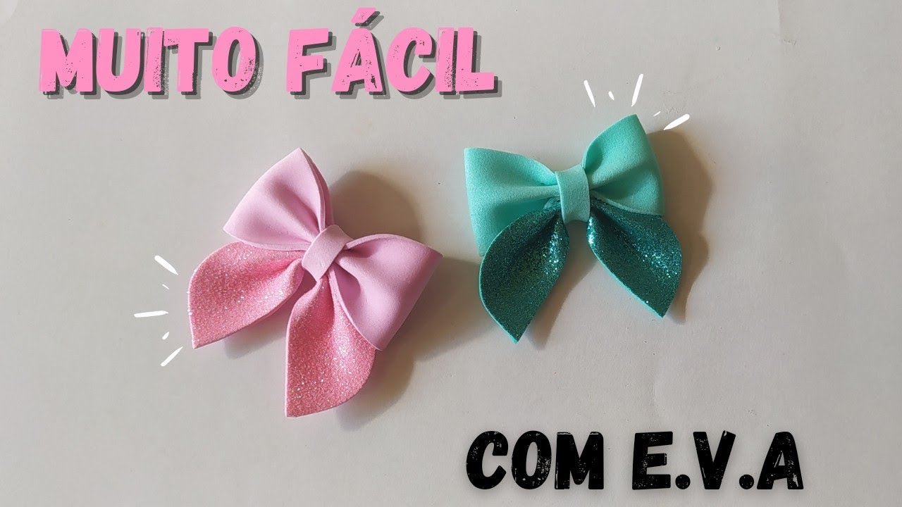 Aprenda agora a fazer esse laço muito fácil usando eva 🎀