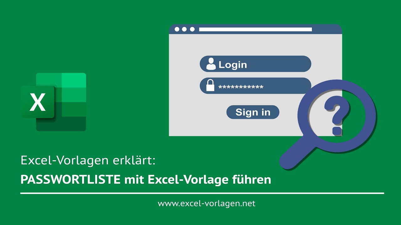 🔐 Sichere Passwortverwaltung mit Excel – Kostenlose Passwortlisten-Vorlage!