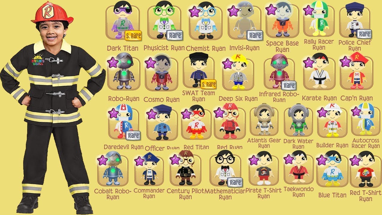 Tag with Ryan - All Super Rare Costumes All Vehicles All Characters Unlocked - Mystery Egg Surprise