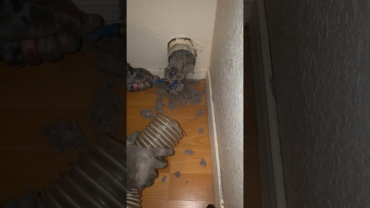 We extracted 28 years of Lint out of this Dryer Vent! #unclogging #oddlysatisfying