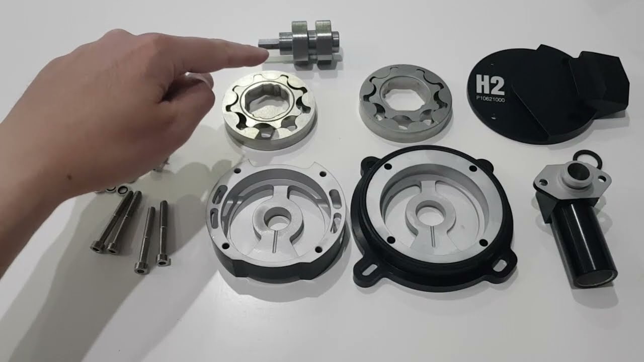 H2 Engineering Dual Scavenge pump for Porsche 996 M96 engine, internal details