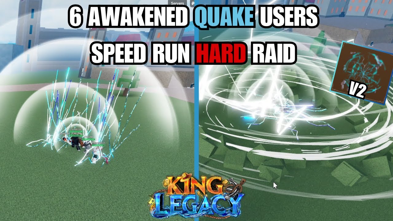 6 QUAKE V2 USERS SPEED RUN HARD RAID (King legacy)