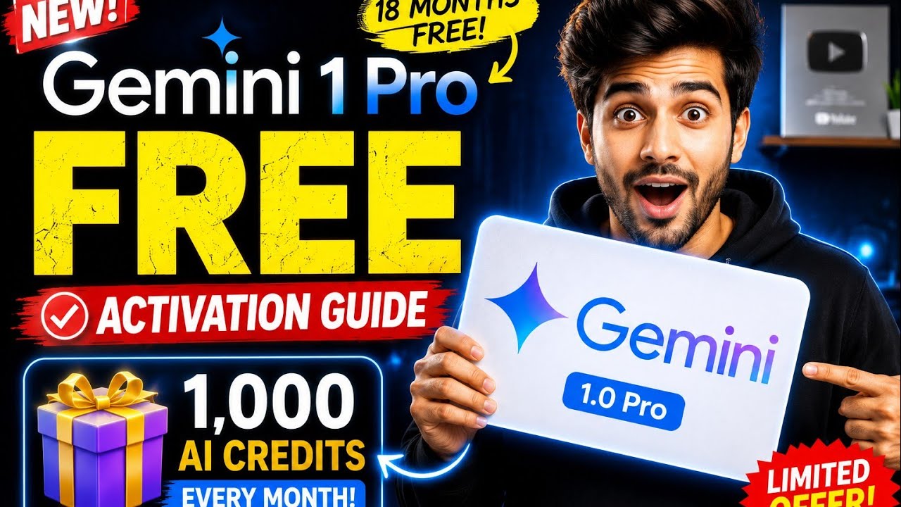 How to Get Gemini Pro FREE for 18 Months (2026) | 1,000 AI Credits Every Month