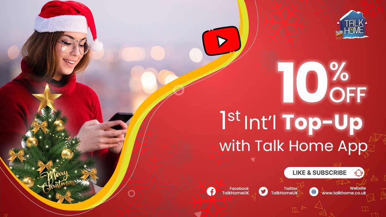 Get 10% OFF on 1st International Top-Up With Talk Home App | Talk Home