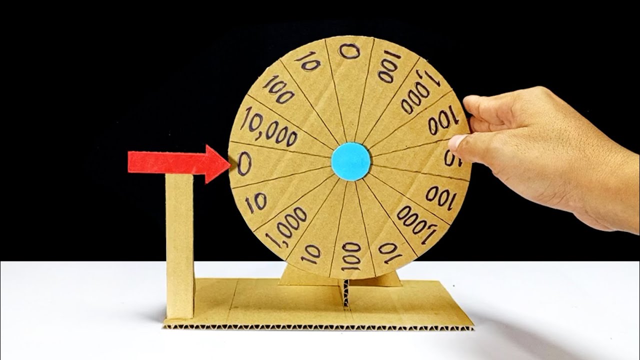 How To Make A Spinning Wheel With Cardboard - วงล้อหมุนเสี่ยงตัวเลข