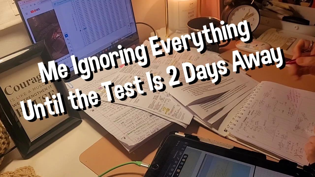 Test Is 2 Days Away/Study with me/2h 30m/ real sound & rainy/ no break