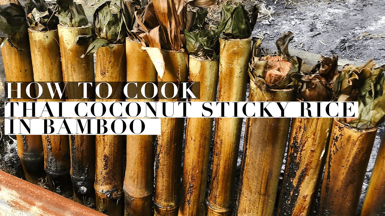 How To Cook Thai Coconut Sticky Rice in Bamboo | Khao Lam | ข้าวหลาม | Authentic Recipe #64