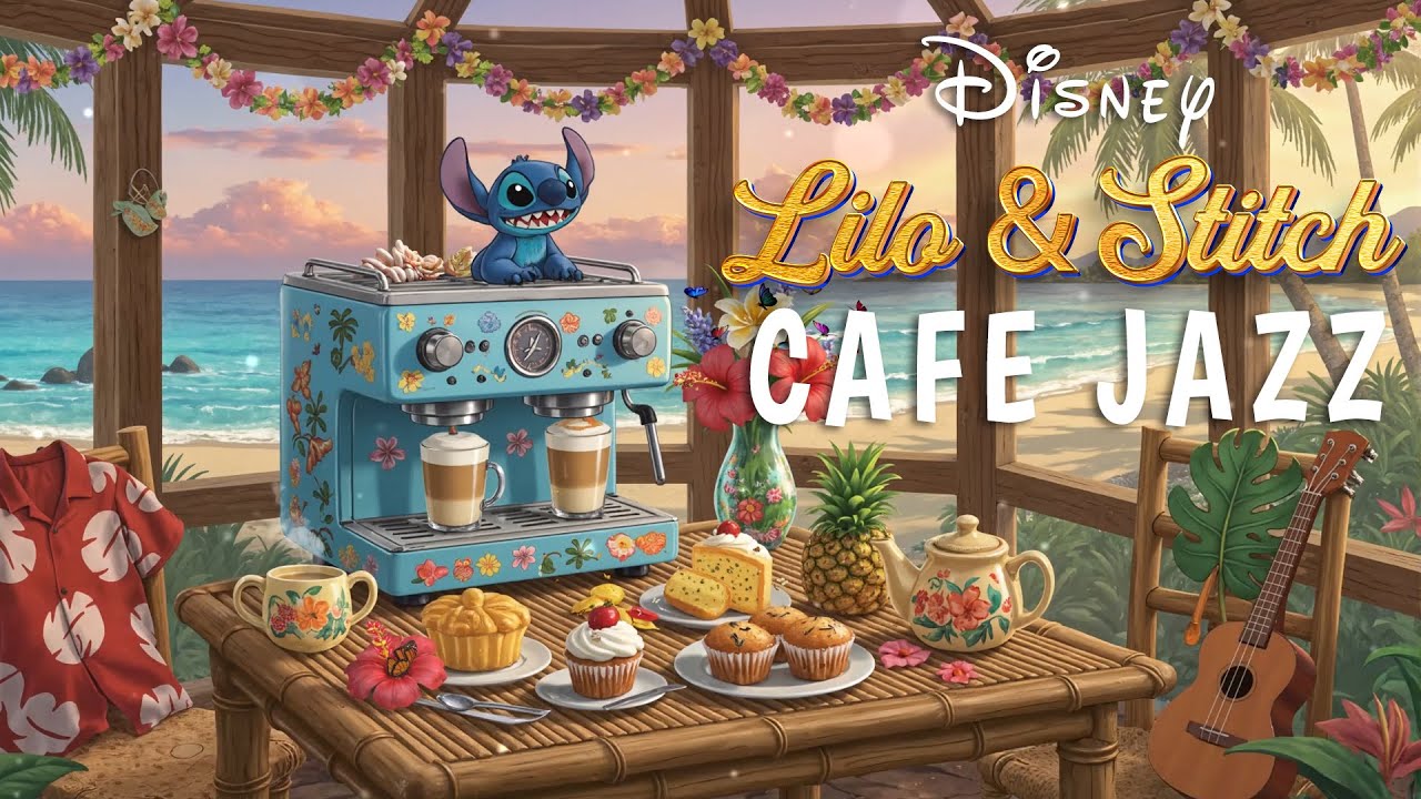 Lilo & Stitch Coffee Shop Ambience -  Bossa Nova Jazz Music to Work, Study & Relax | Jazz Disney