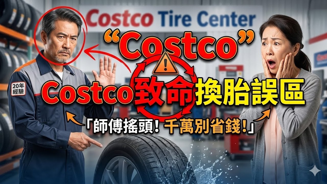20年修車師傅搖頭！Costco輪胎中心這3個「春季換胎誤區」最致命！春雨季防滑第1名是它，千萬別為省錢挑錯！#Costco #輪胎 #換胎 #春季換胎 #防滑 #安全駕駛 #修車師傅 #省錢