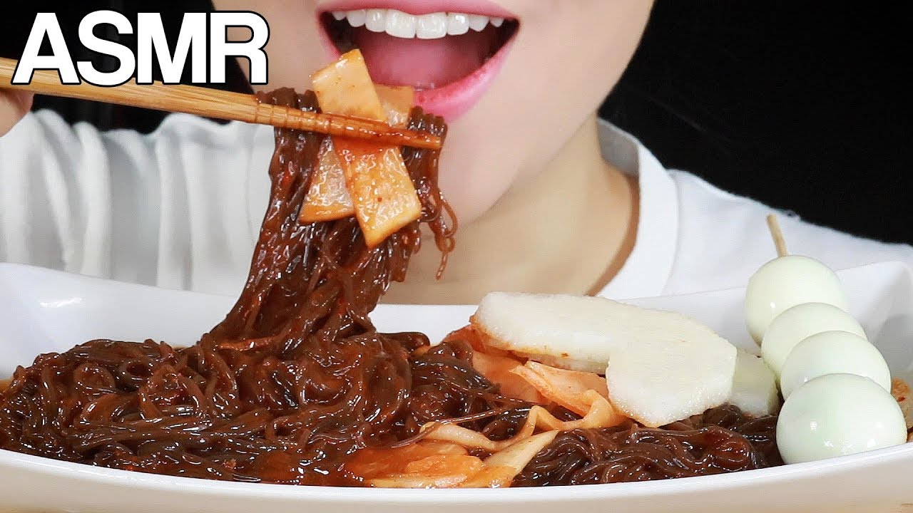 ASMR SPICY COLD NOODLES BIBIM NAENGMYEON EATING SOUNDS MUKBANG