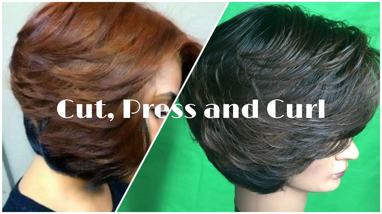 Short Bob Haircut, Silk Press & Feather Curl on Natural Hair | #lawnsidenj #hairsalon #mskayishair