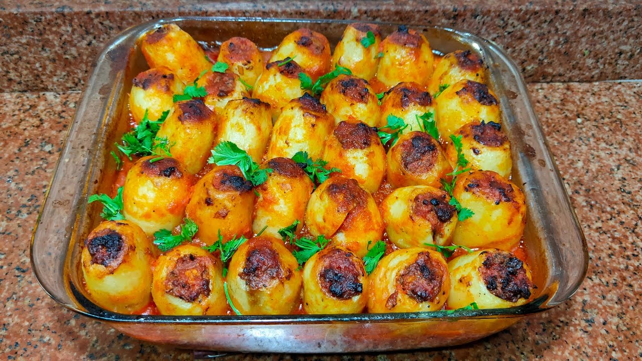 البطاطس المحشية لحمة مفرومة سهلة التحضير  وتشرف فى العزومات😋/مطبخ نجوى