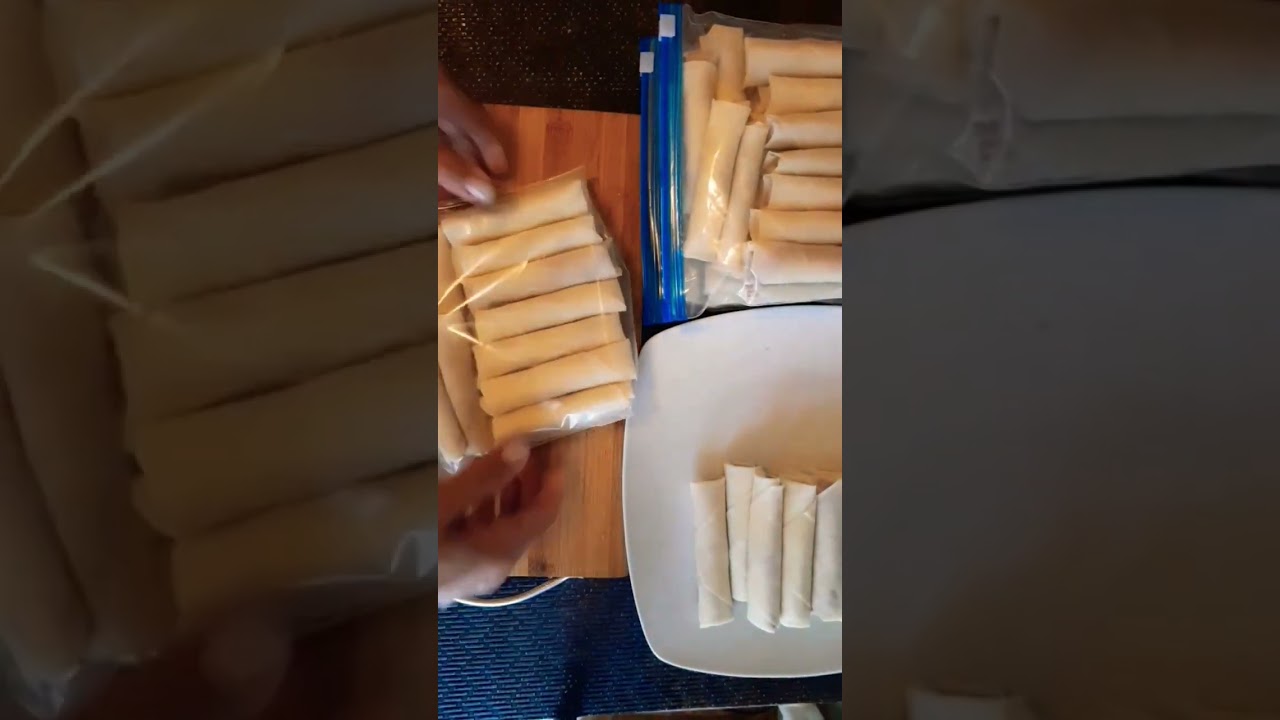 #shorts Packing all my Spring Rolls for Freezer conservation.😁