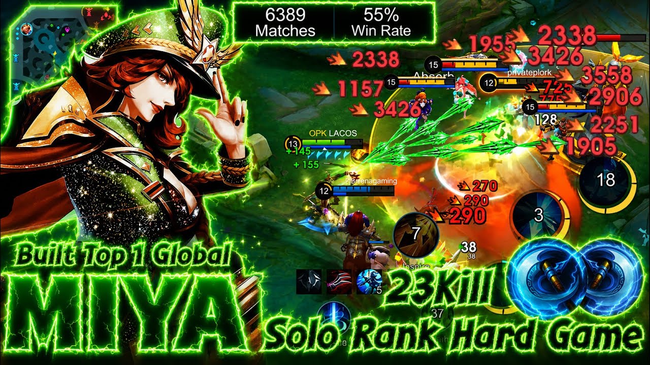 23 Kill !! Miya Solo Rank Hard Gameplay!! Almost Can&rsquo;t Breath Cause By Teammate #miya #mlbb 