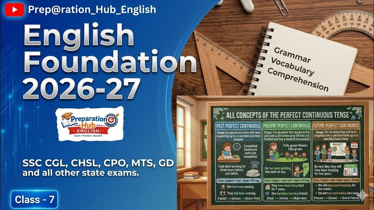 Class - 7 | perfect Continuous tense | Complete English | All tense concept | Easy concept 