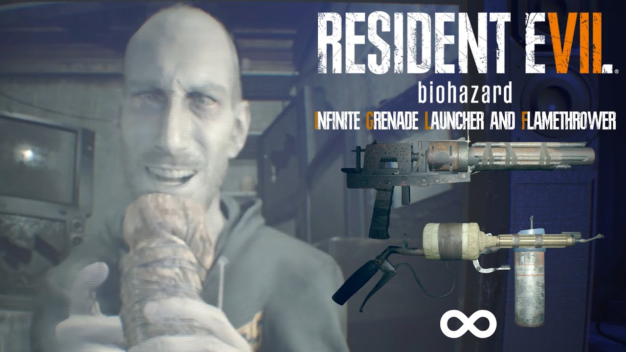 Resident Evil 7 - Infinite Grenade Launcher & Flamethrower in Madhouse Full Gameplay