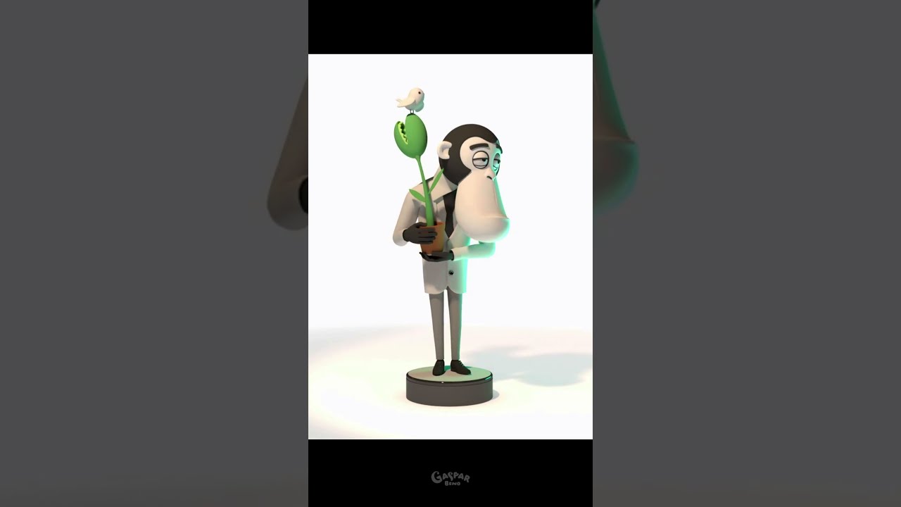 Character design Gaspar Beno. Before and after rendering. #3dart #3dmodeling #3danimation